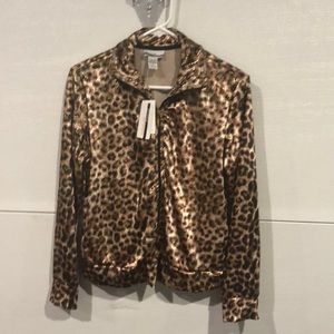 Cheetah print zip up